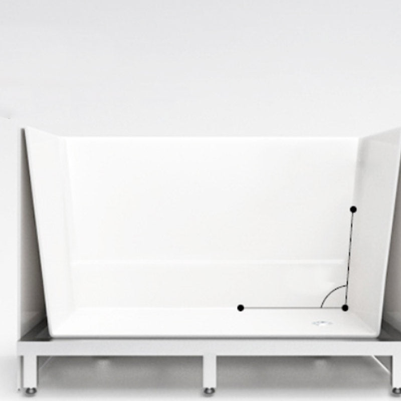 Modern Rectangle White Acrylic Bathtub Back to Wall with Drain Bath Tub Clearhalo 'Bathroom Remodel & Bathroom Fixtures' 'Bathtubs' 'Home Improvement' 'home_improvement' 'home_improvement_bathtubs' 'Showers & Bathtubs' 6387230