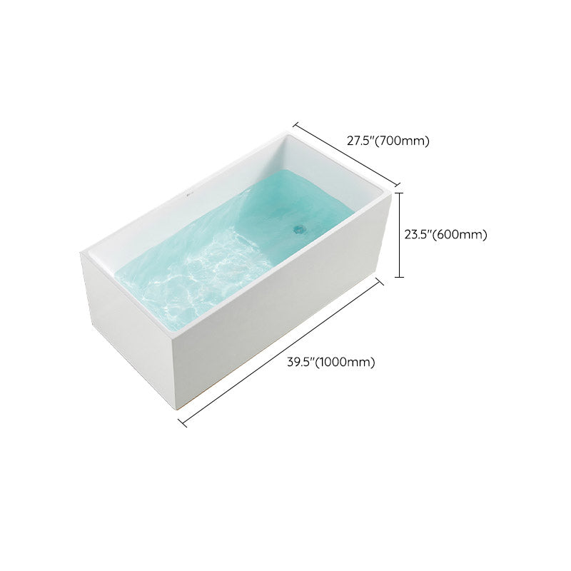 Modern Rectangle White Acrylic Bathtub Back to Wall with Drain Bath Tub Clearhalo 'Bathroom Remodel & Bathroom Fixtures' 'Bathtubs' 'Home Improvement' 'home_improvement' 'home_improvement_bathtubs' 'Showers & Bathtubs' 6387243