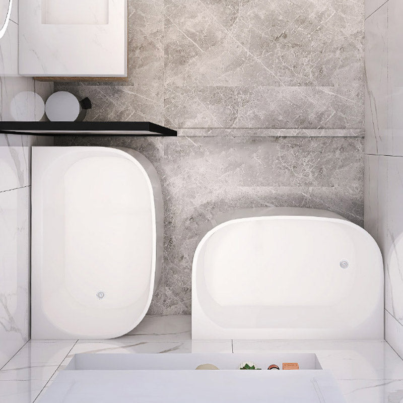 Modern Corner White Acrylic Bathtub Back to Wall with Drain Bath Tub Clearhalo 'Bathroom Remodel & Bathroom Fixtures' 'Bathtubs' 'Home Improvement' 'home_improvement' 'home_improvement_bathtubs' 'Showers & Bathtubs' 6387316