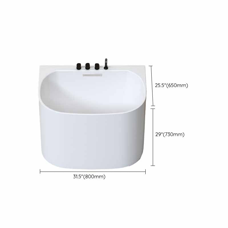 Modern Corner White Acrylic Bathtub Back to Wall with Drain Bath Tub Clearhalo 'Bathroom Remodel & Bathroom Fixtures' 'Bathtubs' 'Home Improvement' 'home_improvement' 'home_improvement_bathtubs' 'Showers & Bathtubs' 6387323