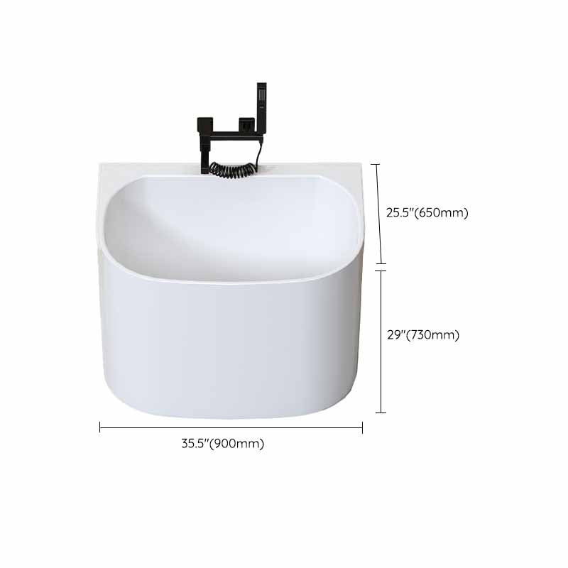 Modern Corner White Acrylic Bathtub Back to Wall with Drain Bath Tub Clearhalo 'Bathroom Remodel & Bathroom Fixtures' 'Bathtubs' 'Home Improvement' 'home_improvement' 'home_improvement_bathtubs' 'Showers & Bathtubs' 6387325