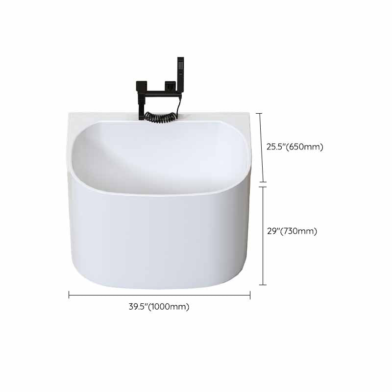 Modern Corner White Acrylic Bathtub Back to Wall with Drain Bath Tub Clearhalo 'Bathroom Remodel & Bathroom Fixtures' 'Bathtubs' 'Home Improvement' 'home_improvement' 'home_improvement_bathtubs' 'Showers & Bathtubs' 6387328