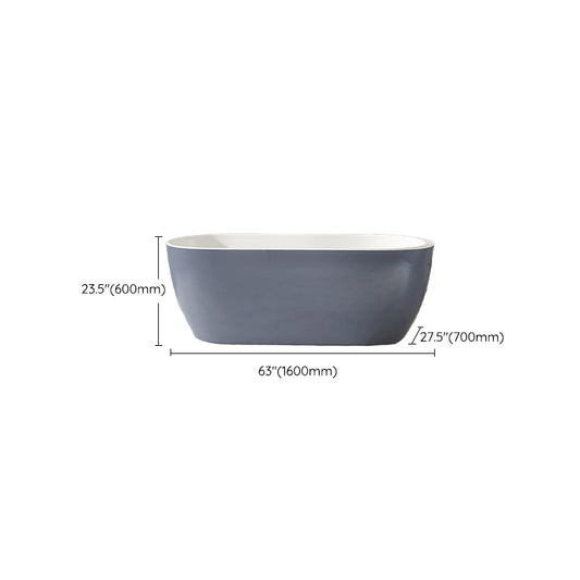 Modern Acrylic Oval Bathtub Freestanding Soaking Bathtub with Drain Bath Tub Clearhalo 'Bathroom Remodel & Bathroom Fixtures' 'Bathtubs' 'Home Improvement' 'home_improvement' 'home_improvement_bathtubs' 'Showers & Bathtubs' 6387455