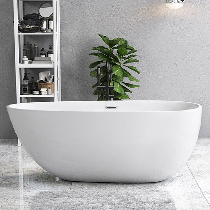 Modern Acrylic Bathtub Freestanding Soaking Bathtub with Drain Bath Tub White 63"L x 31"W x 24"H Tub Clearhalo 'Bathroom Remodel & Bathroom Fixtures' 'Bathtubs' 'Home Improvement' 'home_improvement' 'home_improvement_bathtubs' 'Showers & Bathtubs' 6387463