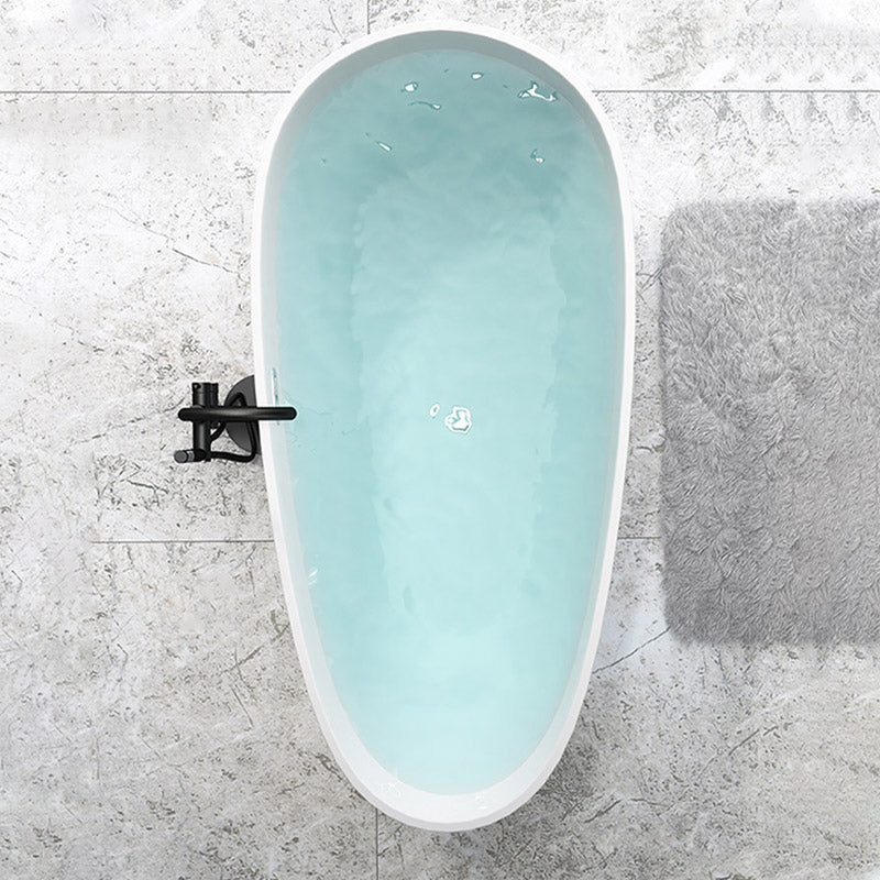 Modern Acrylic Bathtub Freestanding Soaking Bathtub with Drain Bath Tub Clearhalo 'Bathroom Remodel & Bathroom Fixtures' 'Bathtubs' 'Home Improvement' 'home_improvement' 'home_improvement_bathtubs' 'Showers & Bathtubs' 6387465