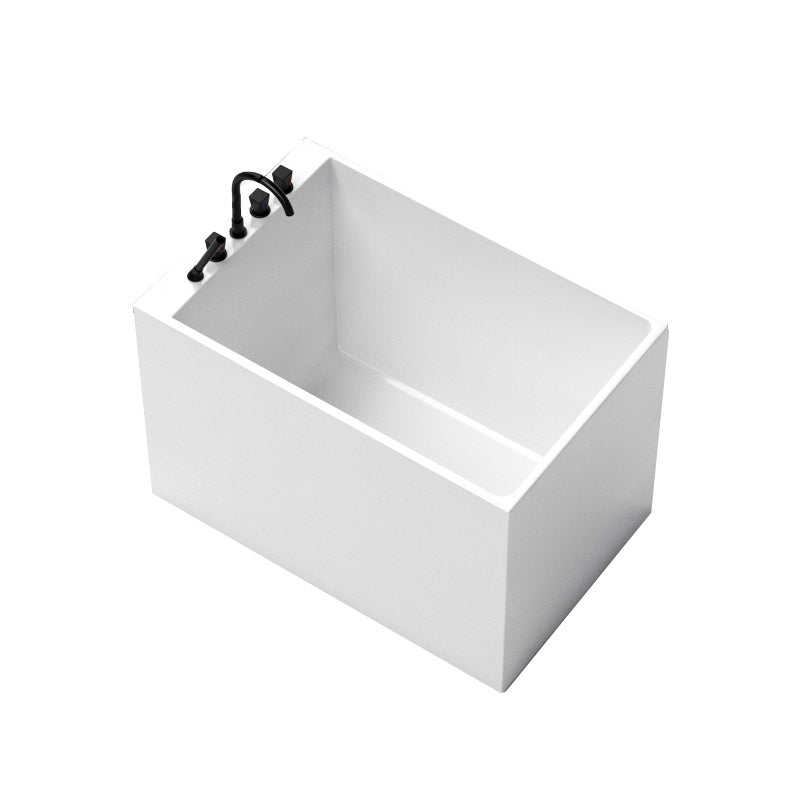 Modern Corner White Acrylic Bathtub Rectangle with Drain Bath Tub 35"L x 24"W x 26"H Left Tub with Black 5-Piece Set Clearhalo 'Bathroom Remodel & Bathroom Fixtures' 'Bathtubs' 'Home Improvement' 'home_improvement' 'home_improvement_bathtubs' 'Showers & Bathtubs' 6387555