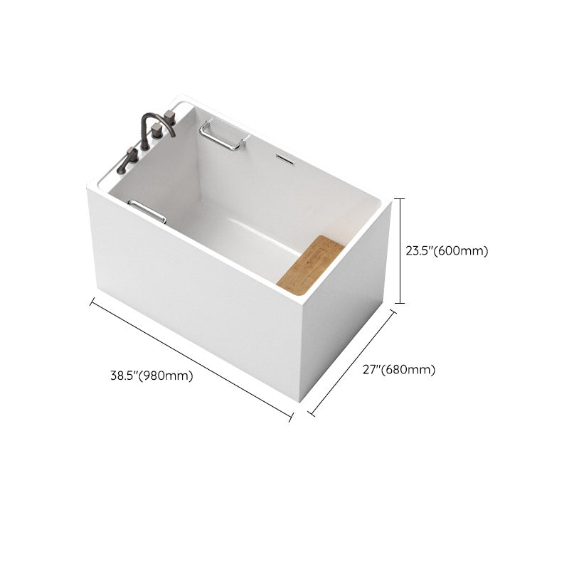 Modern Corner White Acrylic Bathtub Rectangle with Drain Bath Tub Clearhalo 'Bathroom Remodel & Bathroom Fixtures' 'Bathtubs' 'Home Improvement' 'home_improvement' 'home_improvement_bathtubs' 'Showers & Bathtubs' 6387587