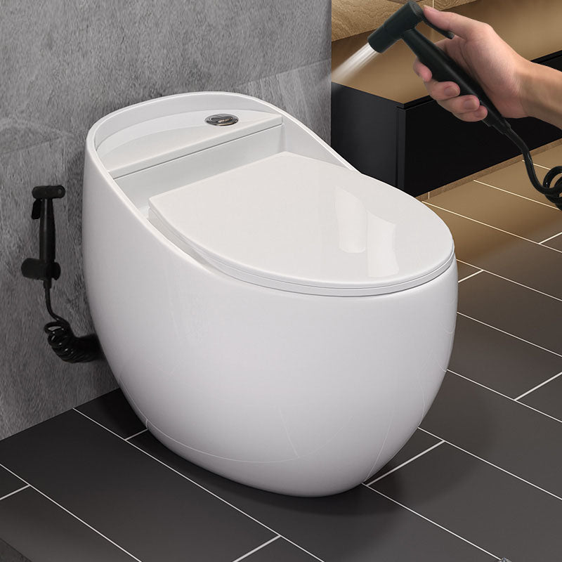 Concealed Tank Flush Toilet Modern Floor Mount One-Piece Toilet with Slow Close Seat White Toilet with Sprayer Clearhalo 'Bathroom Remodel & Bathroom Fixtures' 'Home Improvement' 'home_improvement' 'home_improvement_toilets' 'Toilets & Bidets' 'Toilets' 6387616