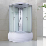 Corner Round Tub & Shower Kit Double Sliding Semi-Frameless Tub & Shower Kit Clearhalo 'Bathroom Remodel & Bathroom Fixtures' 'Home Improvement' 'home_improvement' 'home_improvement_shower_stalls_enclosures' 'Shower Stalls & Enclosures' 'shower_stalls_enclosures' 'Showers & Bathtubs' 6387713