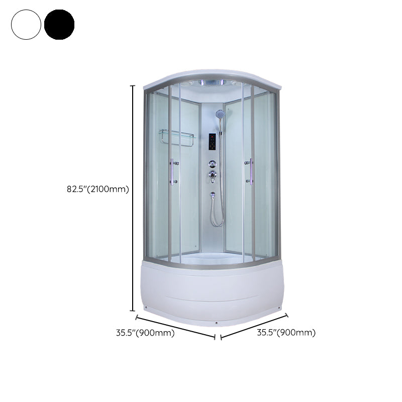 Corner Round Tub & Shower Kit Double Sliding Semi-Frameless Tub & Shower Kit Clearhalo 'Bathroom Remodel & Bathroom Fixtures' 'Home Improvement' 'home_improvement' 'home_improvement_shower_stalls_enclosures' 'Shower Stalls & Enclosures' 'shower_stalls_enclosures' 'Showers & Bathtubs' 6387721