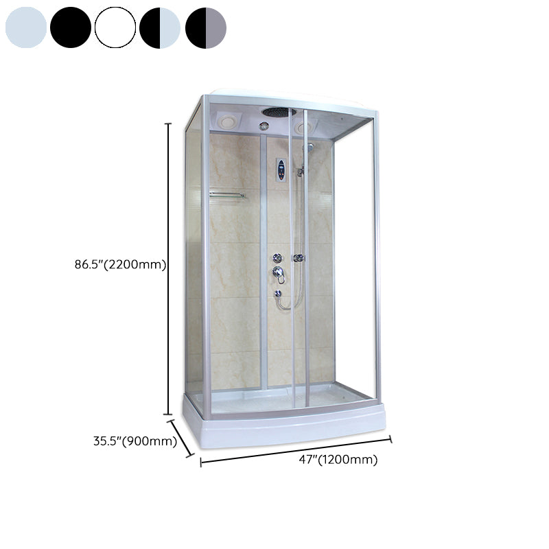 Corner Framed Shower Stall Single Sliding Tempered Glass Shower Stall Clearhalo 'Bathroom Remodel & Bathroom Fixtures' 'Home Improvement' 'home_improvement' 'home_improvement_shower_stalls_enclosures' 'Shower Stalls & Enclosures' 'shower_stalls_enclosures' 'Showers & Bathtubs' 6387741