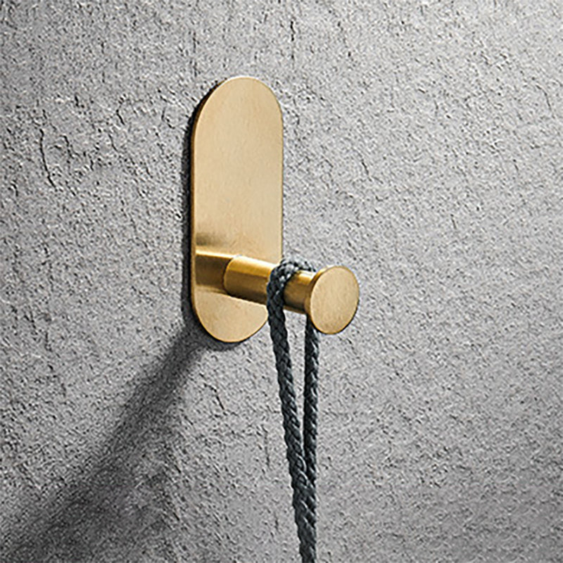 Modern Simple Metal Bathroom Accessory as Individual or as a Set in Gold Towel/Robe Hook Clearhalo 'Bathroom Hardware Sets' 'Bathroom Hardware' 'Bathroom Remodel & Bathroom Fixtures' 'bathroom_hardware_sets' 'Home Improvement' 'home_improvement' 'home_improvement_bathroom_hardware_sets' 6391158