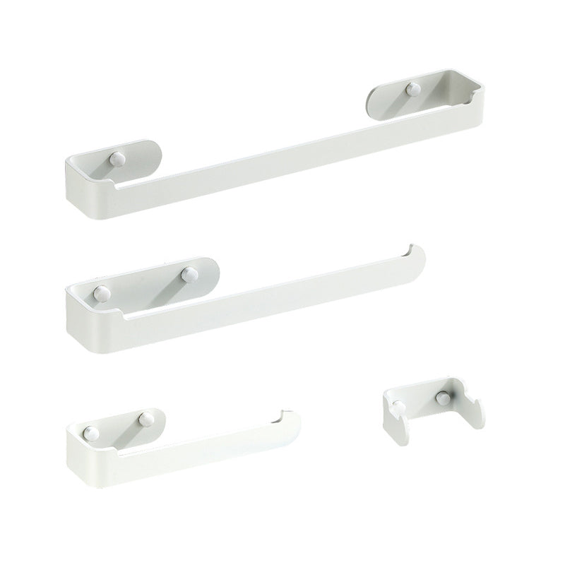 Aluminum Alloy Bathroom Set 4-piece Modern Style Bathroom Hardware Set White Clearhalo 'Bathroom Hardware Sets' 'Bathroom Hardware' 'Bathroom Remodel & Bathroom Fixtures' 'bathroom_hardware_sets' 'Home Improvement' 'home_improvement' 'home_improvement_bathroom_hardware_sets' 6394235