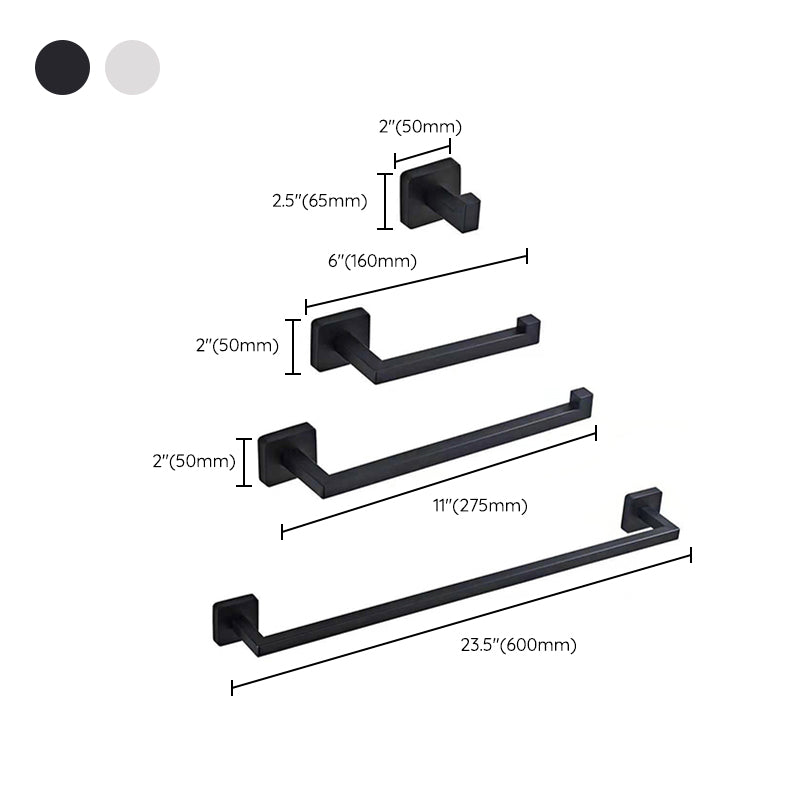 Stainless Steel Bathroom Hardware Modern Style Simple Bathroom Hardware Set Clearhalo 'Bathroom Hardware Sets' 'Bathroom Hardware' 'Bathroom Remodel & Bathroom Fixtures' 'bathroom_hardware_sets' 'Home Improvement' 'home_improvement' 'home_improvement_bathroom_hardware_sets' 6394281