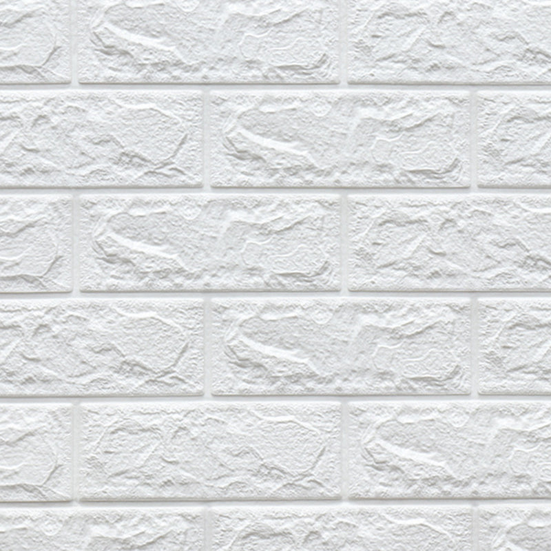 3D Faux Brick Wall Panel Peel and Press Foam Living Room Waterproof Wall Ceiling White Clearhalo 'Flooring 'Home Improvement' 'home_improvement' 'home_improvement_wall_paneling' 'Wall Paneling' 'wall_paneling' 'Walls & Ceilings' Walls and Ceiling' 6398711