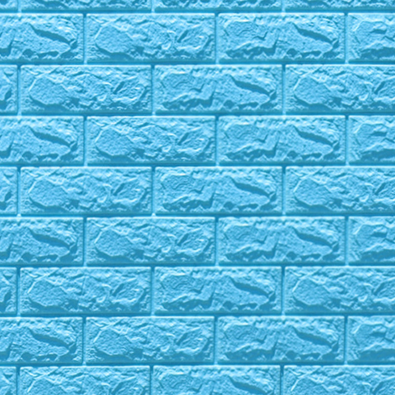 3D Faux Brick Wall Panel Peel and Press Foam Living Room Waterproof Wall Ceiling Blue Clearhalo 'Flooring 'Home Improvement' 'home_improvement' 'home_improvement_wall_paneling' 'Wall Paneling' 'wall_paneling' 'Walls & Ceilings' Walls and Ceiling' 6398714