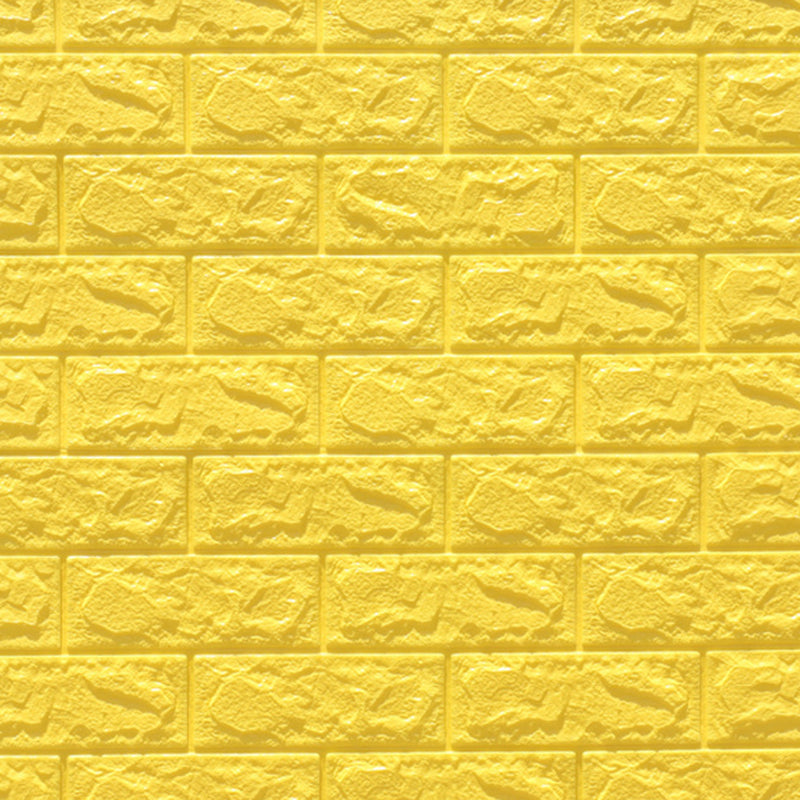 3D Faux Brick Wall Panel Peel and Press Foam Living Room Waterproof Wall Ceiling Yellow Clearhalo 'Flooring 'Home Improvement' 'home_improvement' 'home_improvement_wall_paneling' 'Wall Paneling' 'wall_paneling' 'Walls & Ceilings' Walls and Ceiling' 6398719