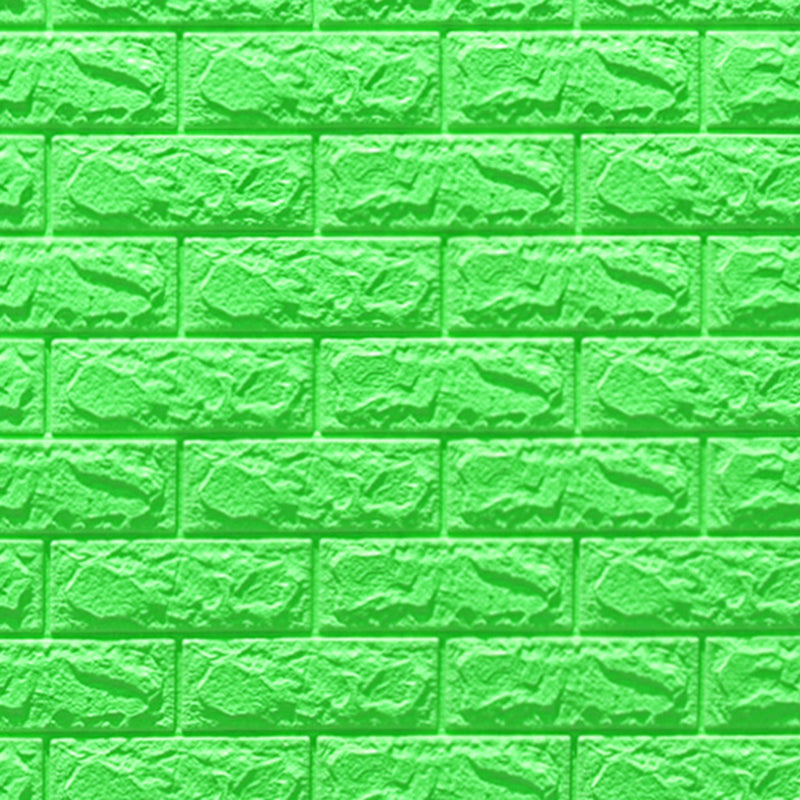 3D Faux Brick Wall Panel Peel and Press Foam Living Room Waterproof Wall Ceiling Green Clearhalo 'Flooring 'Home Improvement' 'home_improvement' 'home_improvement_wall_paneling' 'Wall Paneling' 'wall_paneling' 'Walls & Ceilings' Walls and Ceiling' 6398722