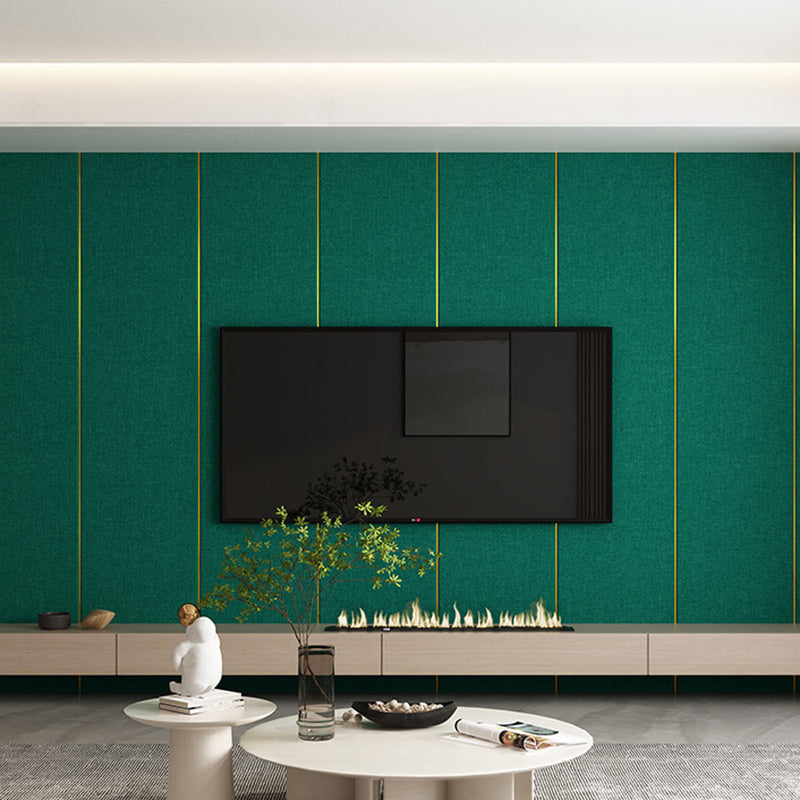 Modern Wall Panel Upholstered Glue down Soundproof Indoor Wall Ceiling Peacock Green Clearhalo 'Flooring 'Home Improvement' 'home_improvement' 'home_improvement_wall_paneling' 'Wall Paneling' 'wall_paneling' 'Walls & Ceilings' Walls and Ceiling' 6398754