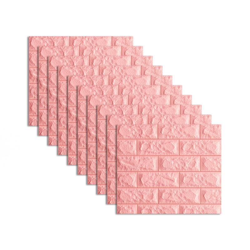 Modern Plain Wall Access Panel Peel and Stick 3D Embossed Wall Ceiling Pink Clearhalo 'Flooring 'Home Improvement' 'home_improvement' 'home_improvement_wall_paneling' 'Wall Paneling' 'wall_paneling' 'Walls & Ceilings' Walls and Ceiling' 6398914