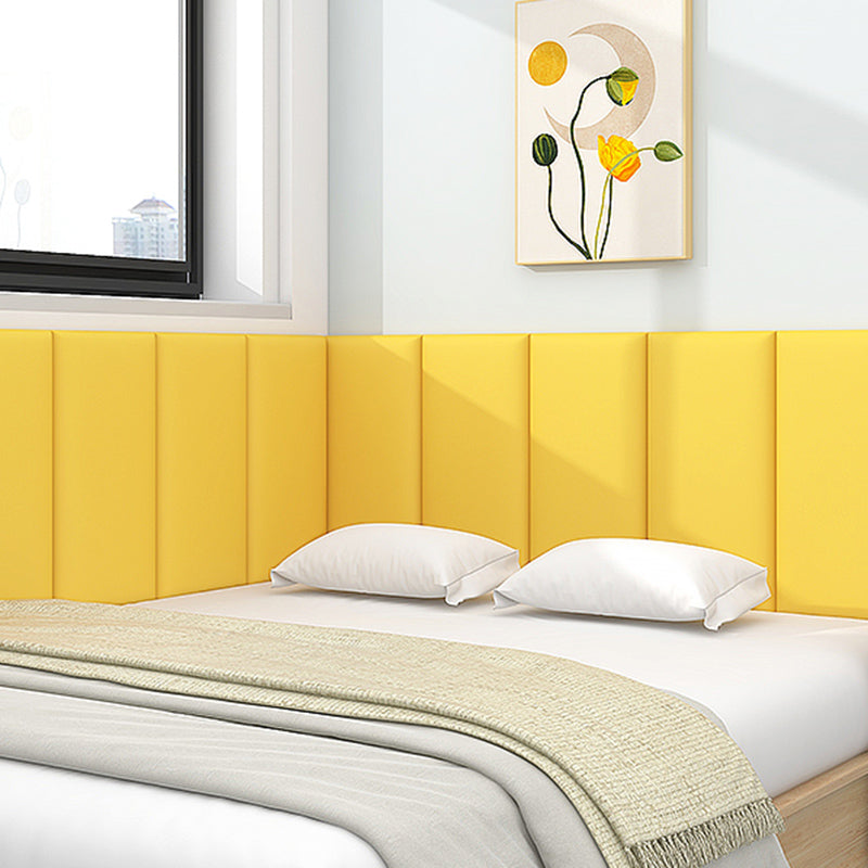 Upholstered Wall Panel Whole Colored PU Leather Waterproof Children's Room Wall Panel Yellow 10-Piece Set Clearhalo 'Flooring 'Home Improvement' 'home_improvement' 'home_improvement_wall_paneling' 'Wall Paneling' 'wall_paneling' 'Walls & Ceilings' Walls and Ceiling' 6398942