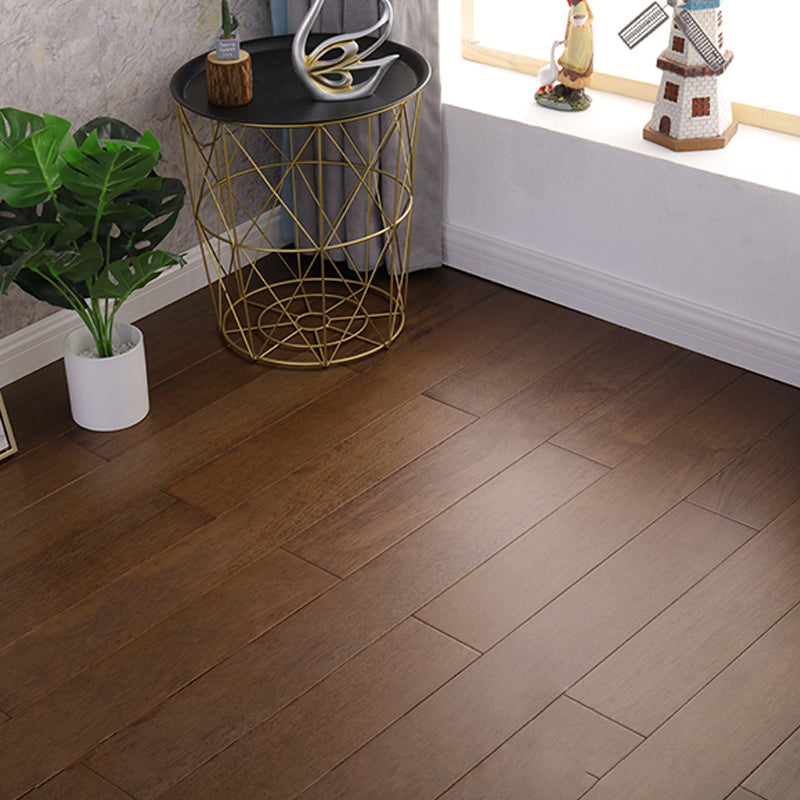 Contemporary Wooden Laminate Flooring Slip Resistant Laminate Plank Flooring Black Walnut Clearhalo 'Flooring 'Home Improvement' 'home_improvement' 'home_improvement_laminate_flooring' 'Laminate Flooring' 'laminate_flooring' Walls and Ceiling' 6399090