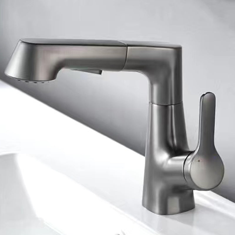 Vessel Sink Faucets Contemporary Single Handle Faucets for Bathroom Gris Humo Clearhalo 'bathroom_sink_faucets' 'Conjunta de Baño y Conjunta de Grifo' 'Coronamiento de Baño y Dispositivo de Baño' 'Grifo del lavabo del baño' 'Hogar' 'home_improvement' 'home_improvement_bathroom_sink_faucets' 'Mejoras para el hogar' 6399153