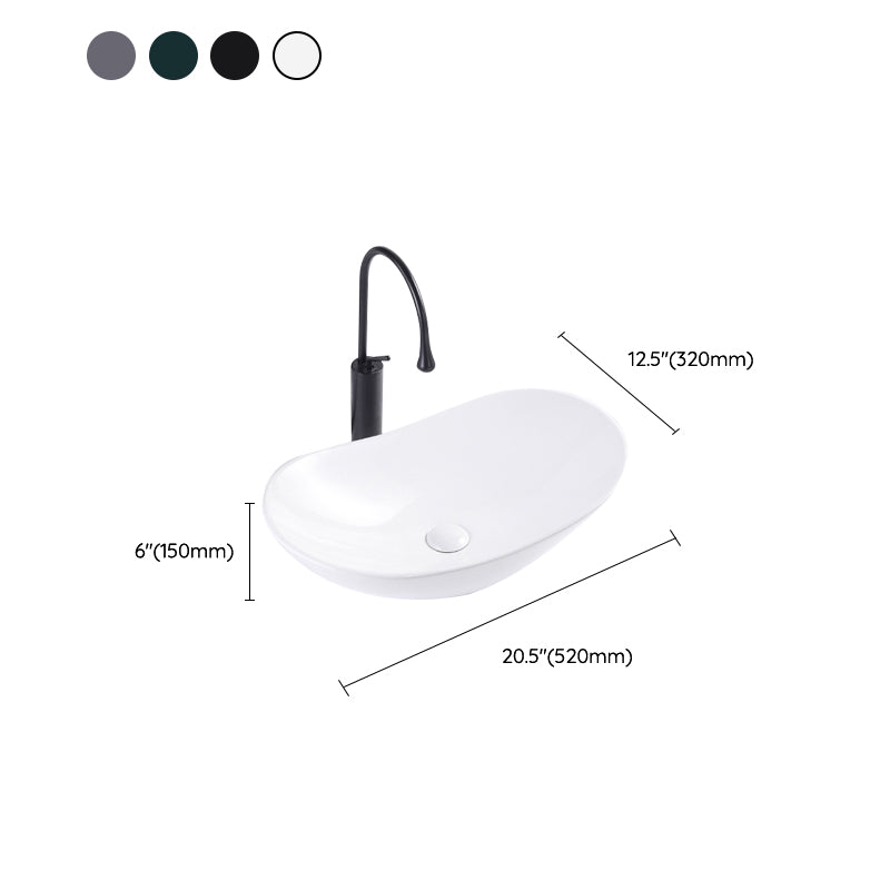 Modern Bathroom Sink Oval Bathroom Sink Overflow with Basin and Faucet Clearhalo 'Bathroom Remodel & Bathroom Fixtures' 'Bathroom Sinks & Faucet Components' 'Bathroom Sinks' 'bathroom_sink' 'Home Improvement' 'home_improvement' 'home_improvement_bathroom_sink' 6399900