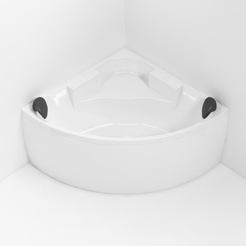 Modern Corner White Acrylic Bathtub Back to Wall with Drain and Massage Device Bath Tub Tub Only Tub Clearhalo 'Bathroom Remodel & Bathroom Fixtures' 'Bathtubs' 'Home Improvement' 'home_improvement' 'home_improvement_bathtubs' 'Showers & Bathtubs' 6401992