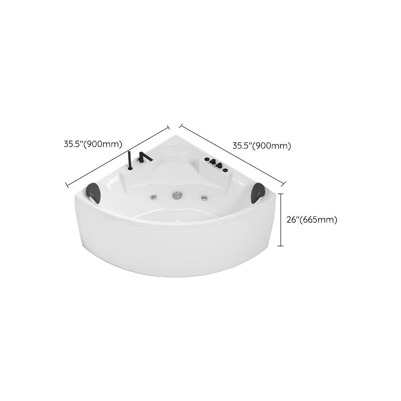 Modern Corner White Acrylic Bathtub Back to Wall with Drain and Massage Device Bath Tub Clearhalo 'Bathroom Remodel & Bathroom Fixtures' 'Bathtubs' 'Home Improvement' 'home_improvement' 'home_improvement_bathtubs' 'Showers & Bathtubs' 6402018