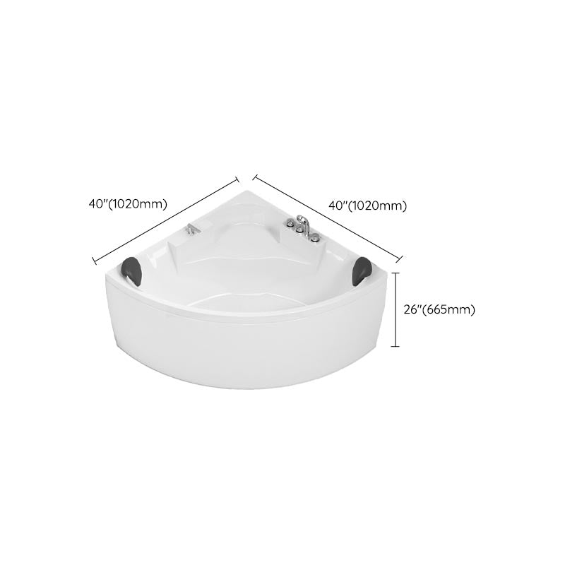 Modern Corner White Acrylic Bathtub Back to Wall with Drain and Massage Device Bath Tub Clearhalo 'Bathroom Remodel & Bathroom Fixtures' 'Bathtubs' 'Home Improvement' 'home_improvement' 'home_improvement_bathtubs' 'Showers & Bathtubs' 6402024