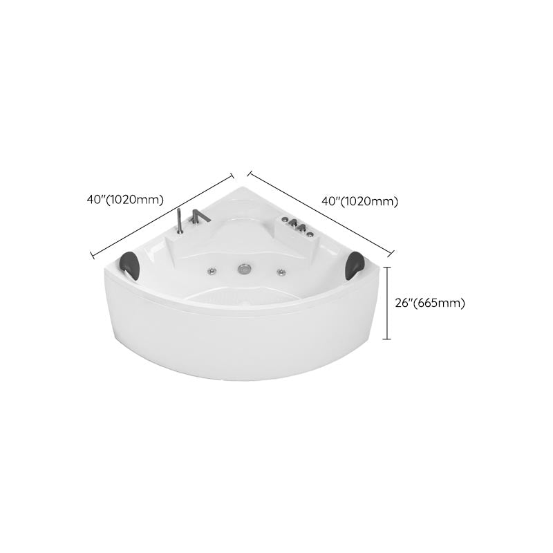 Modern Corner White Acrylic Bathtub Back to Wall with Drain and Massage Device Bath Tub Clearhalo 'Bathroom Remodel & Bathroom Fixtures' 'Bathtubs' 'Home Improvement' 'home_improvement' 'home_improvement_bathtubs' 'Showers & Bathtubs' 6402031