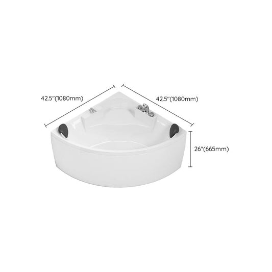 Modern Corner White Acrylic Bathtub Back to Wall with Drain and Massage Device Bath Tub Clearhalo 'Bathroom Remodel & Bathroom Fixtures' 'Bathtubs' 'Home Improvement' 'home_improvement' 'home_improvement_bathtubs' 'Showers & Bathtubs' 6402033