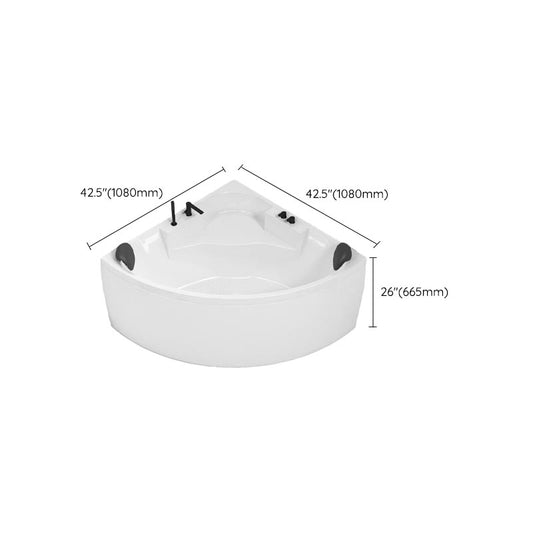 Modern Corner White Acrylic Bathtub Back to Wall with Drain and Massage Device Bath Tub Clearhalo 'Bathroom Remodel & Bathroom Fixtures' 'Bathtubs' 'Home Improvement' 'home_improvement' 'home_improvement_bathtubs' 'Showers & Bathtubs' 6402035