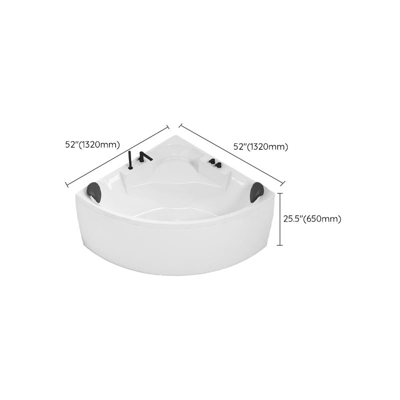 Modern Corner White Acrylic Bathtub Back to Wall with Drain and Massage Device Bath Tub Clearhalo 'Bathroom Remodel & Bathroom Fixtures' 'Bathtubs' 'Home Improvement' 'home_improvement' 'home_improvement_bathtubs' 'Showers & Bathtubs' 6402053