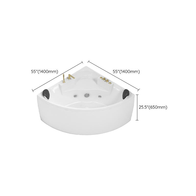 Modern Corner White Acrylic Bathtub Back to Wall with Drain and Massage Device Bath Tub Clearhalo 'Bathroom Remodel & Bathroom Fixtures' 'Bathtubs' 'Home Improvement' 'home_improvement' 'home_improvement_bathtubs' 'Showers & Bathtubs' 6402065