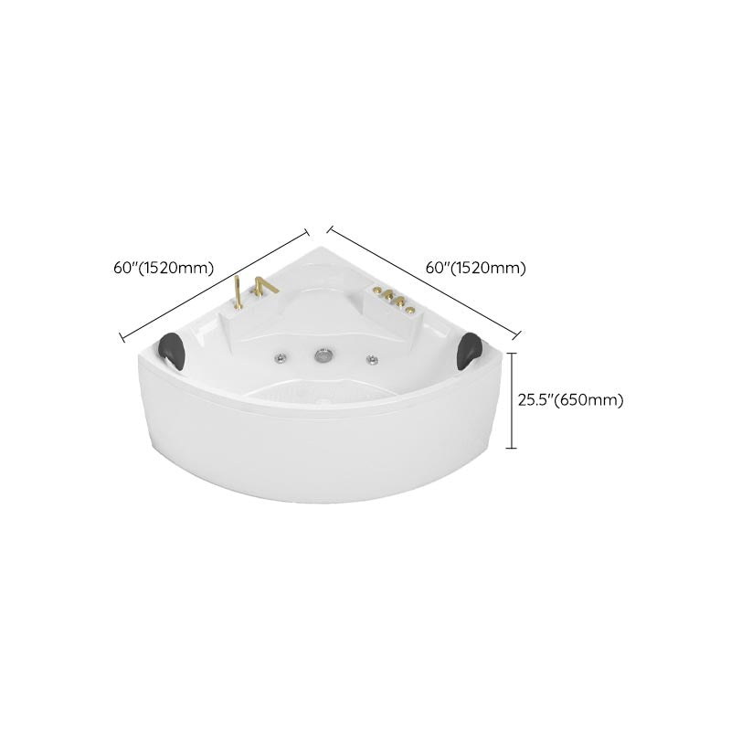 Modern Corner White Acrylic Bathtub Back to Wall with Drain and Massage Device Bath Tub Clearhalo 'Bathroom Remodel & Bathroom Fixtures' 'Bathtubs' 'Home Improvement' 'home_improvement' 'home_improvement_bathtubs' 'Showers & Bathtubs' 6402074