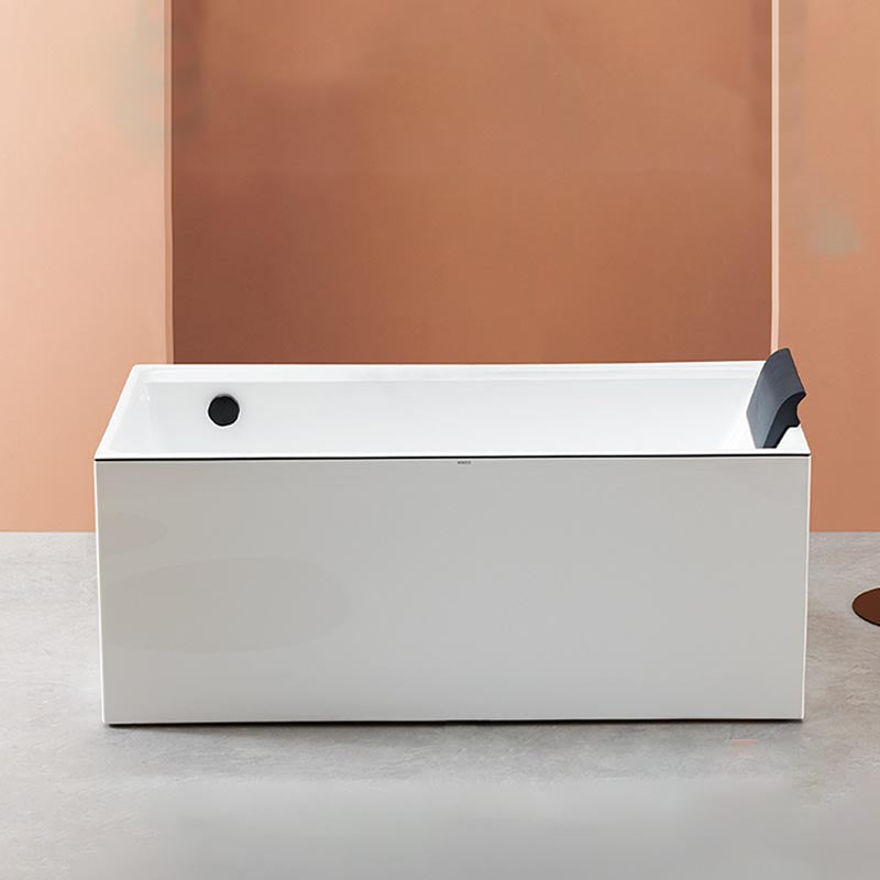 Modern White Acrylic Bathtub Rectangle Back to Wall with Drain Bath Tub 51"L x 28"W x 23"H Left Tub Clearhalo 'Bathroom Remodel & Bathroom Fixtures' 'Bathtubs' 'Home Improvement' 'home_improvement' 'home_improvement_bathtubs' 'Showers & Bathtubs' 6402082