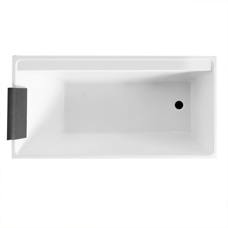 Modern White Rectangle Bathtub Acrylic Freestand Soaking Bathtub with Drain Bath Tub Right Tub Clearhalo 'Bathroom Remodel & Bathroom Fixtures' 'Bathtubs' 'Home Improvement' 'home_improvement' 'home_improvement_bathtubs' 'Showers & Bathtubs' 6402154