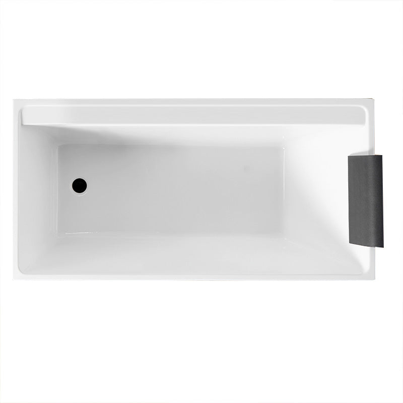 Modern White Rectangle Bathtub Acrylic Freestand Soaking Bathtub with Drain Bath Tub Left Tub Clearhalo 'Bathroom Remodel & Bathroom Fixtures' 'Bathtubs' 'Home Improvement' 'home_improvement' 'home_improvement_bathtubs' 'Showers & Bathtubs' 6402156