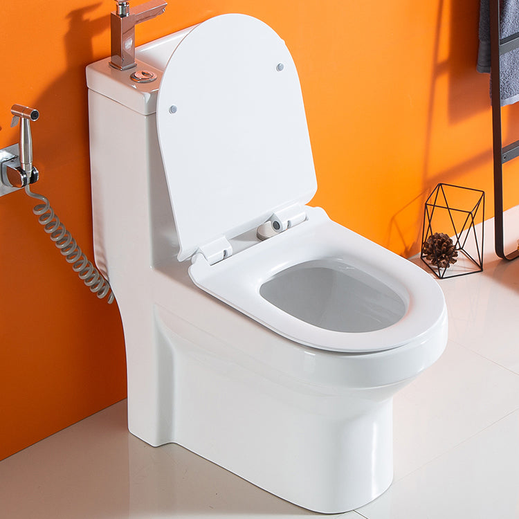 Modern Floor Mount Toilet Bowl Elong Toilet with Seat for Bathroom Cold/ Hot water tap Toilet with Sprayer 12" Clearhalo 'Bathroom Remodel & Bathroom Fixtures' 'Home Improvement' 'home_improvement' 'home_improvement_toilets' 'Toilets & Bidets' 'Toilets' 6402202