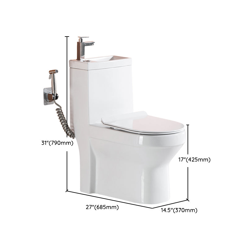 Modern Floor Mount Toilet Bowl Elong Toilet with Seat for Bathroom Clearhalo 'Bathroom Remodel & Bathroom Fixtures' 'Home Improvement' 'home_improvement' 'home_improvement_toilets' 'Toilets & Bidets' 'Toilets' 6402215