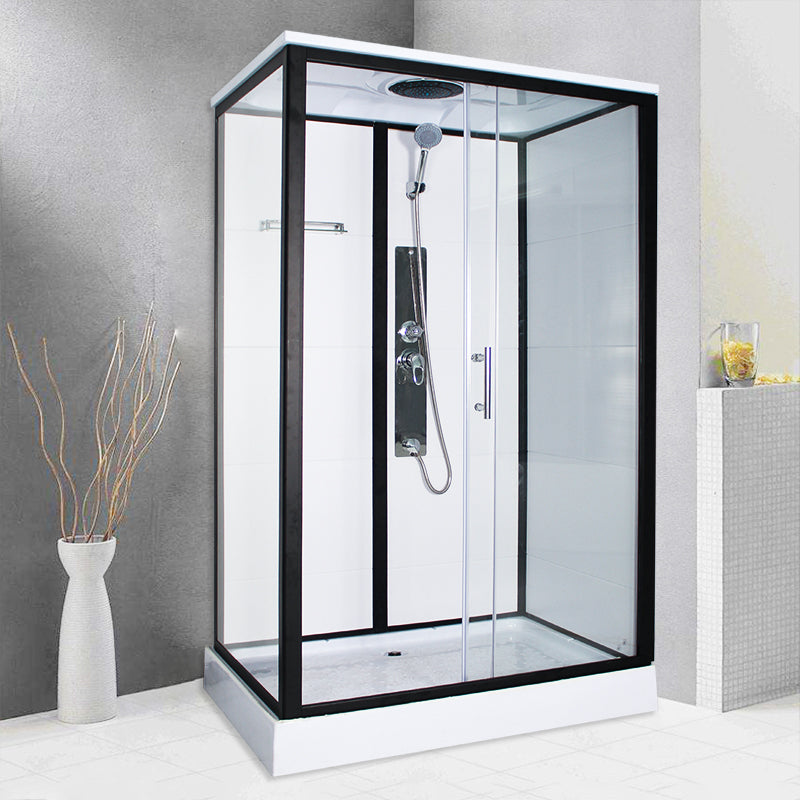 Rectangle Framed Shower Stall Corner Single Sliding Shower Stall Clearhalo 'Bathroom Remodel & Bathroom Fixtures' 'Home Improvement' 'home_improvement' 'home_improvement_shower_stalls_enclosures' 'Shower Stalls & Enclosures' 'shower_stalls_enclosures' 'Showers & Bathtubs' 6407798