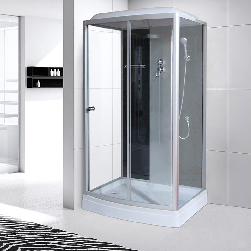 Rectangle Framed Shower Stall Corner Single Sliding Shower Stall Clearhalo 'Bathroom Remodel & Bathroom Fixtures' 'Home Improvement' 'home_improvement' 'home_improvement_shower_stalls_enclosures' 'Shower Stalls & Enclosures' 'shower_stalls_enclosures' 'Showers & Bathtubs' 6407802