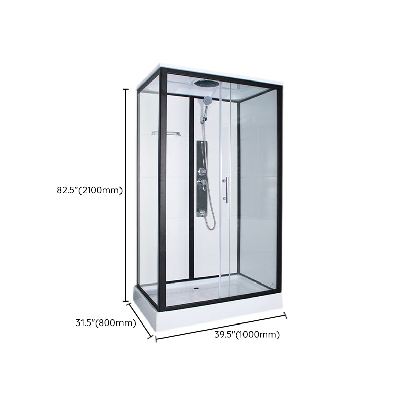 Rectangle Framed Shower Stall Corner Single Sliding Shower Stall Clearhalo 'Bathroom Remodel & Bathroom Fixtures' 'Home Improvement' 'home_improvement' 'home_improvement_shower_stalls_enclosures' 'Shower Stalls & Enclosures' 'shower_stalls_enclosures' 'Showers & Bathtubs' 6407819