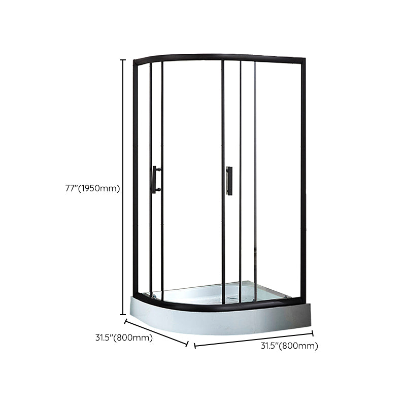 Corner Round Framed Shower Kit Double Sliding Double Sliding Shower Kit Clearhalo 'Bathroom Remodel & Bathroom Fixtures' 'Home Improvement' 'home_improvement' 'home_improvement_shower_stalls_enclosures' 'Shower Stalls & Enclosures' 'shower_stalls_enclosures' 'Showers & Bathtubs' 6407852