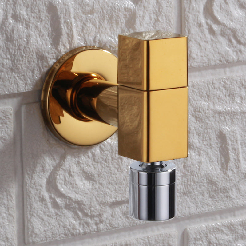 Contemporary Wall Mounted Bathroom Faucet Knob Handle Solid Brass Circular Faucet Gold Square Clearhalo 'Bathroom Remodel & Bathroom Fixtures' 'Bathroom Sink Faucets' 'Bathroom Sinks & Faucet Components' 'bathroom_sink_faucets' 'Home Improvement' 'home_improvement' 'home_improvement_bathroom_sink_faucets' 6416953