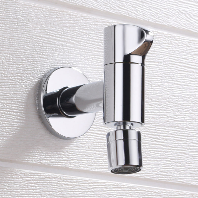 Contemporary Wall Mounted Bathroom Faucet Knob Handle Solid Brass Circular Faucet Chrome Round Clearhalo 'Bathroom Remodel & Bathroom Fixtures' 'Bathroom Sink Faucets' 'Bathroom Sinks & Faucet Components' 'bathroom_sink_faucets' 'Home Improvement' 'home_improvement' 'home_improvement_bathroom_sink_faucets' 6416954