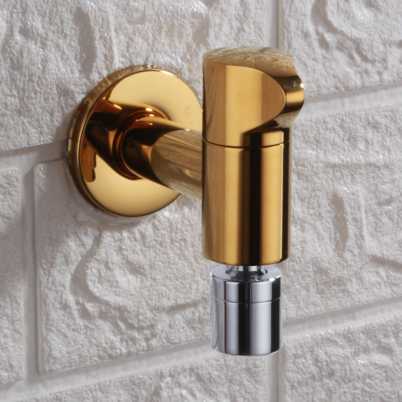 Contemporary Wall Mounted Bathroom Faucet Knob Handle Solid Brass Circular Faucet Gold Round Clearhalo 'Bathroom Remodel & Bathroom Fixtures' 'Bathroom Sink Faucets' 'Bathroom Sinks & Faucet Components' 'bathroom_sink_faucets' 'Home Improvement' 'home_improvement' 'home_improvement_bathroom_sink_faucets' 6416958
