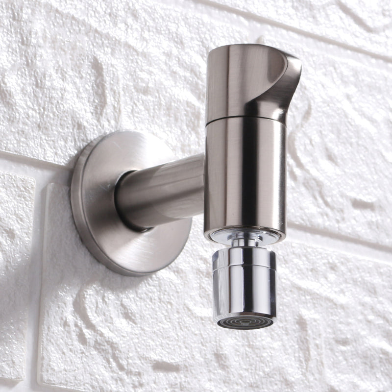 Contemporary Wall Mounted Bathroom Faucet Knob Handle Solid Brass Circular Faucet Brushed Brass Round Clearhalo 'Bathroom Remodel & Bathroom Fixtures' 'Bathroom Sink Faucets' 'Bathroom Sinks & Faucet Components' 'bathroom_sink_faucets' 'Home Improvement' 'home_improvement' 'home_improvement_bathroom_sink_faucets' 6416959